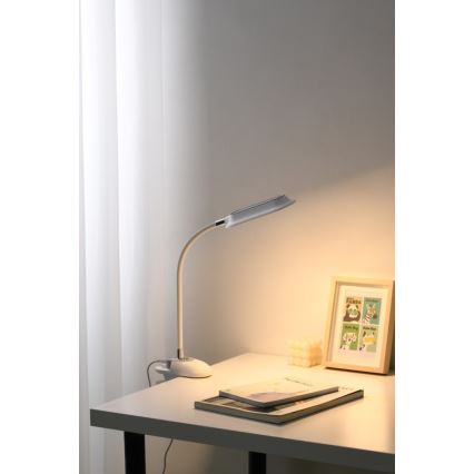 LED+CCT Dimeriuojama stalo lempa su spaustuku CLIP LED/7,5W/230V 3000/4200/5000K balta
