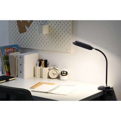 LED+CCT Reguliuojamas stalo šviestuvas su spaustuku CLIP LED/7,5W/230V 3000/4200/5000K juodas