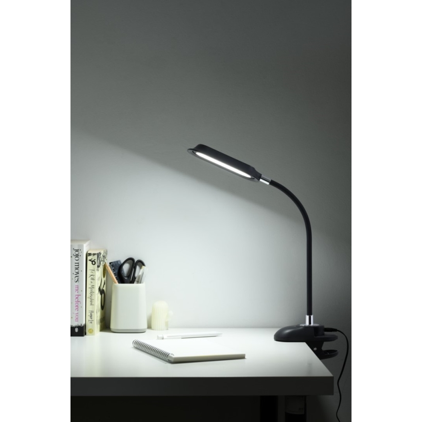LED+CCT Reguliuojamas stalo šviestuvas su spaustuku CLIP LED/7,5W/230V 3000/4200/5000K juodas