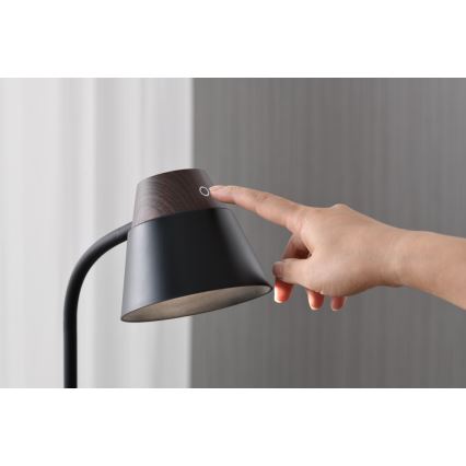 LED+CCT dimeriuojama stalinė lempa su belaidžiu QI įkrovimu IDEAL LED/8W/230V 2700/4000/5000K ruda