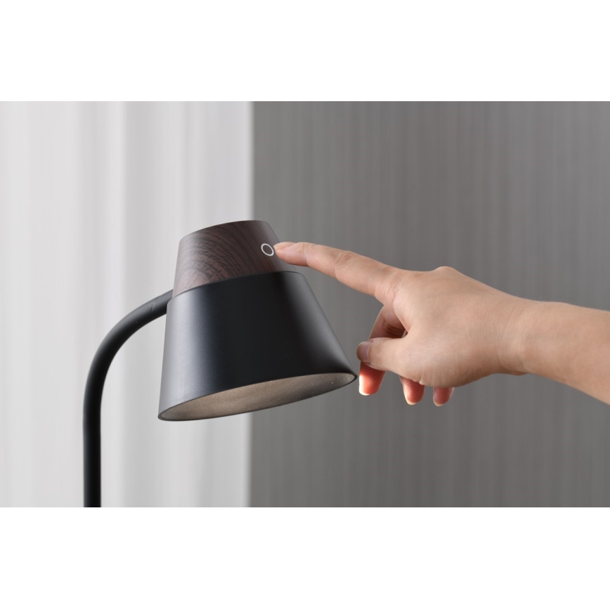 LED+CCT dimeriuojama stalinė lempa su belaidžiu QI įkrovimu IDEAL LED/8W/230V 2700/4000/5000K ruda