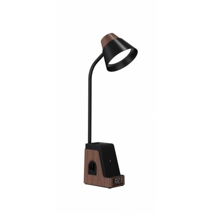 LED+CCT dimeriuojama stalinė lempa su belaidžiu QI įkrovimu IDEAL LED/8W/230V 2700/4000/5000K ruda