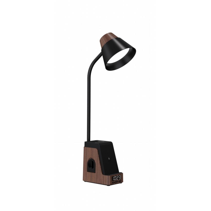 LED+CCT dimeriuojama stalinė lempa su belaidžiu QI įkrovimu IDEAL LED/8W/230V 2700/4000/5000K ruda
