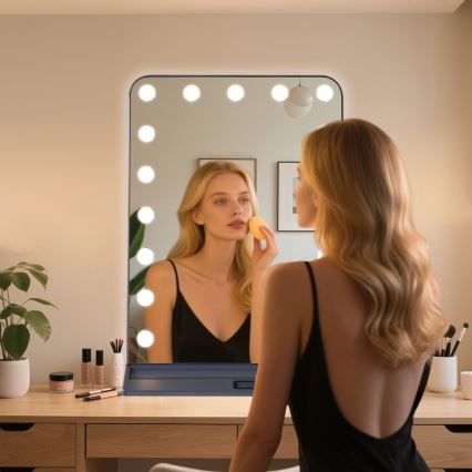 Reguliuojamas LED makiažo veidrodis HOLLYWOOD LED/18W/230V 3000/4200/6000K pilkas