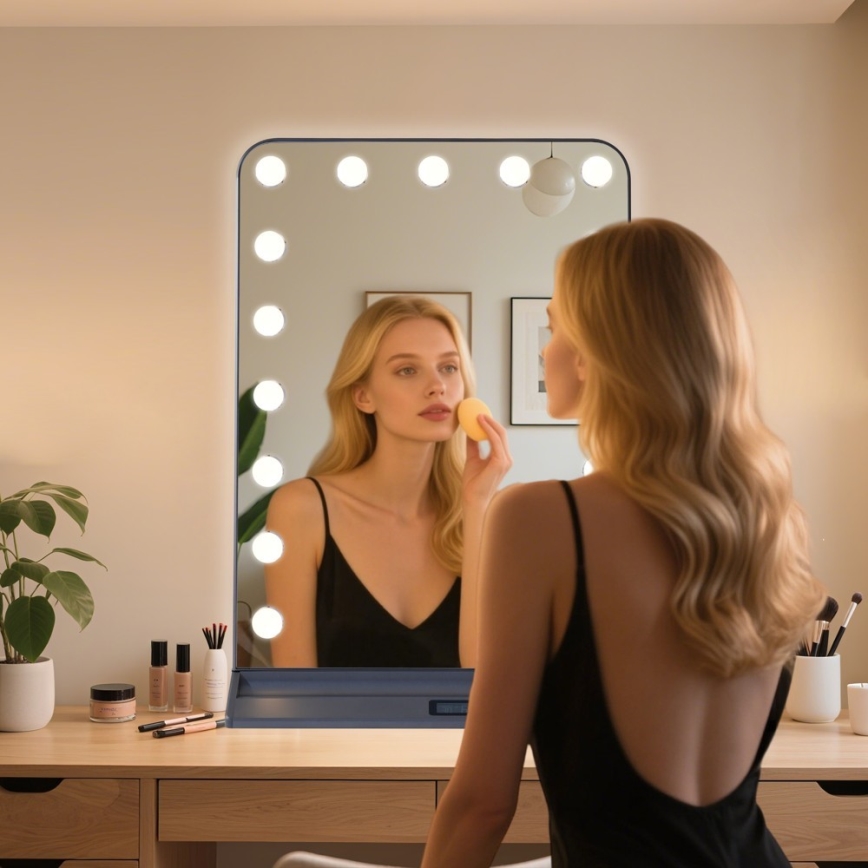 Reguliuojamas LED makiažo veidrodis HOLLYWOOD LED/18W/230V 3000/4200/6000K pilkas