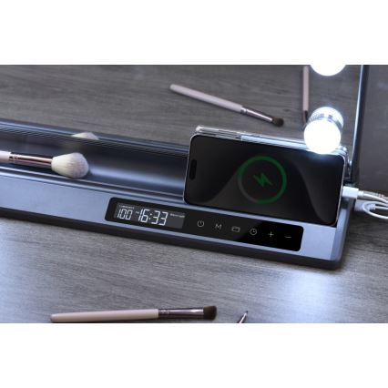 Reguliuojamas LED makiažo veidrodis HOLLYWOOD LED/18W/230V 3000/4200/6000K pilkas