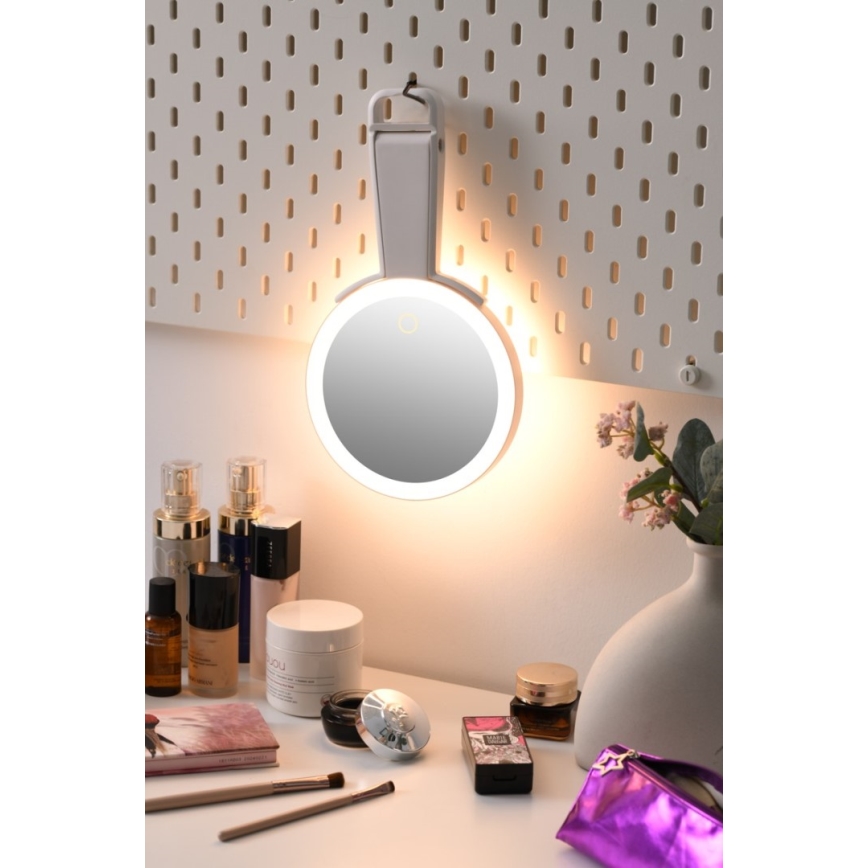 Immax 09103L - LED+CCT reguliuojamas kosmetinis veidrodis SWEET LED/3W/5V baltas