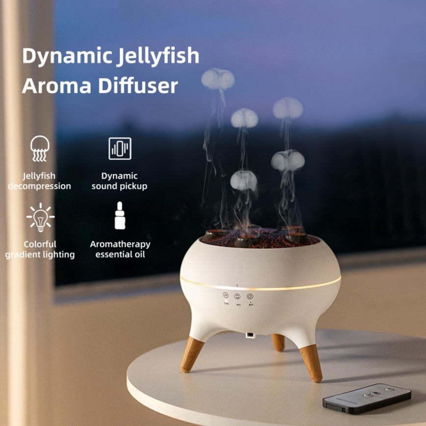 Immax 09104L - Aromaterapinis difuzorius ir oro drėkintuvas JELLYFISH LED/11W/5V