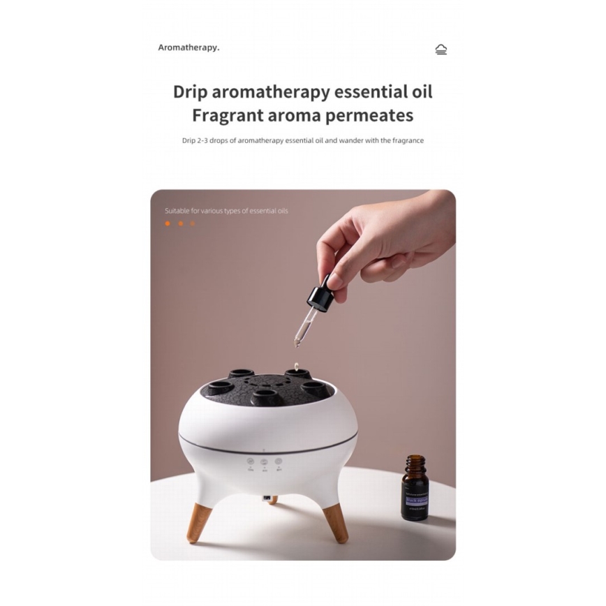 Immax 09104L - Aromaterapinis difuzorius ir oro drėkintuvas JELLYFISH LED/11W/5V