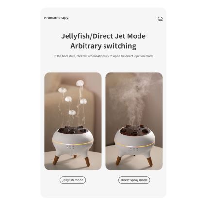 Immax 09104L - Aromaterapinis difuzorius ir oro drėkintuvas JELLYFISH LED/11W/5V