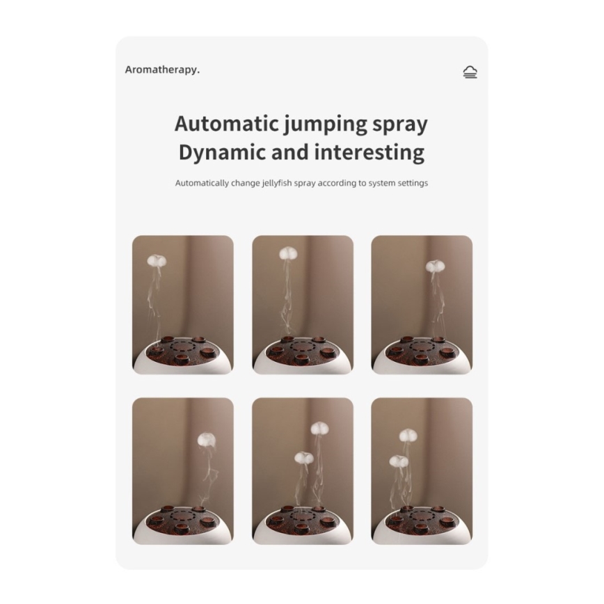 Immax 09104L - Aromaterapinis difuzorius ir oro drėkintuvas JELLYFISH LED/11W/5V