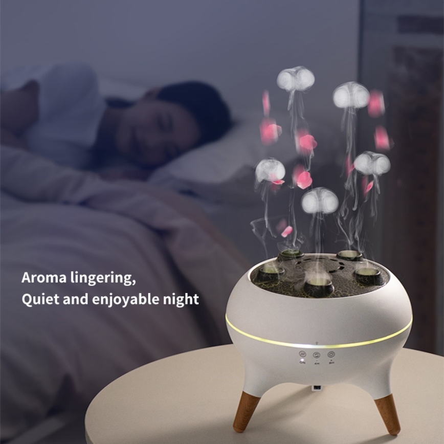 Immax 09104L - Aromaterapinis difuzorius ir oro drėkintuvas JELLYFISH LED/11W/5V