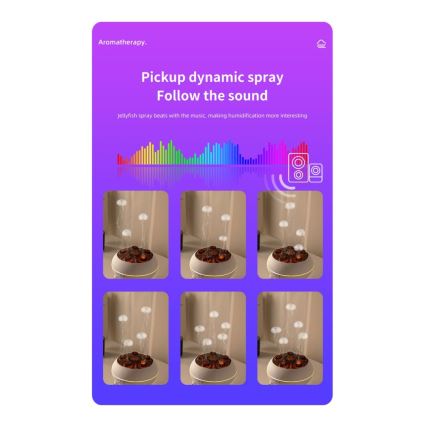 Immax 09104L - Aromaterapinis difuzorius ir oro drėkintuvas JELLYFISH LED/11W/5V