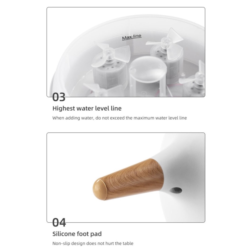 Immax 09104L - Aromaterapinis difuzorius ir oro drėkintuvas JELLYFISH LED/11W/5V