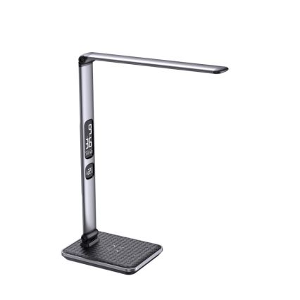Dimeriuojamas LED stalinis šviestuvas LED/8,5W/230V su belaidžiu įkrovimu, sidabrinis