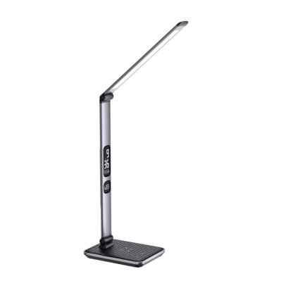 Dimeriuojamas LED stalinis šviestuvas LED/8,5W/230V su belaidžiu įkrovimu, sidabrinis