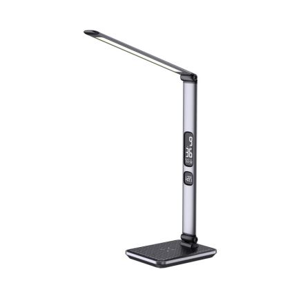 Dimeriuojamas LED stalinis šviestuvas LED/8,5W/230V su belaidžiu įkrovimu, sidabrinis