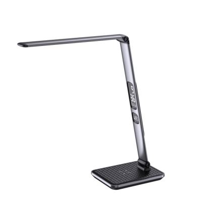 Dimeriuojamas LED stalinis šviestuvas LED/8,5W/230V su belaidžiu įkrovimu, sidabrinis