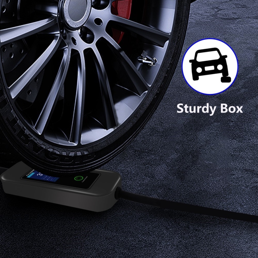 Immax – Kelioninė EV įkrovimo stotelė elektromobiliams AC Type 2 32A/380V 22kW + 230V kištukas 5 m Wi-Fi Tuya