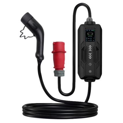 Immax - EV kelioninio įkrovimo stotelė elektromobiliams AC Type 2 16A/380V 11kW + kištukas 230V, 3,7kW 5m + dėklas