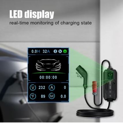 Immax - Kelioninė elektromobilių įkrovimo stotelė elektromobiliams AC Type 2 32A/380V 22kW 5m + dėklas