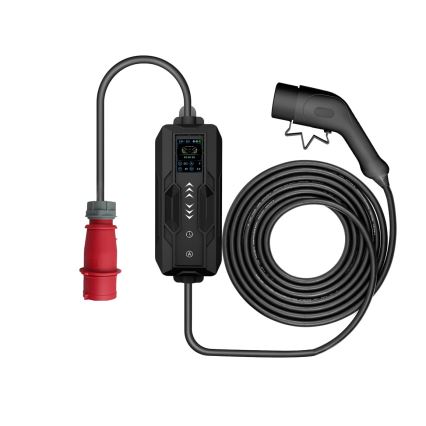 Immax - Kelioninė elektromobilių įkrovimo stotelė elektromobiliams AC Type 2 32A/380V 22kW 5m + dėklas