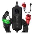 Immax – Kelioninė EV įkrovimo stotelė elektromobiliams AC Type 2 32A/380V 22kW + 230V kištukas 5 m Wi-Fi Tuya