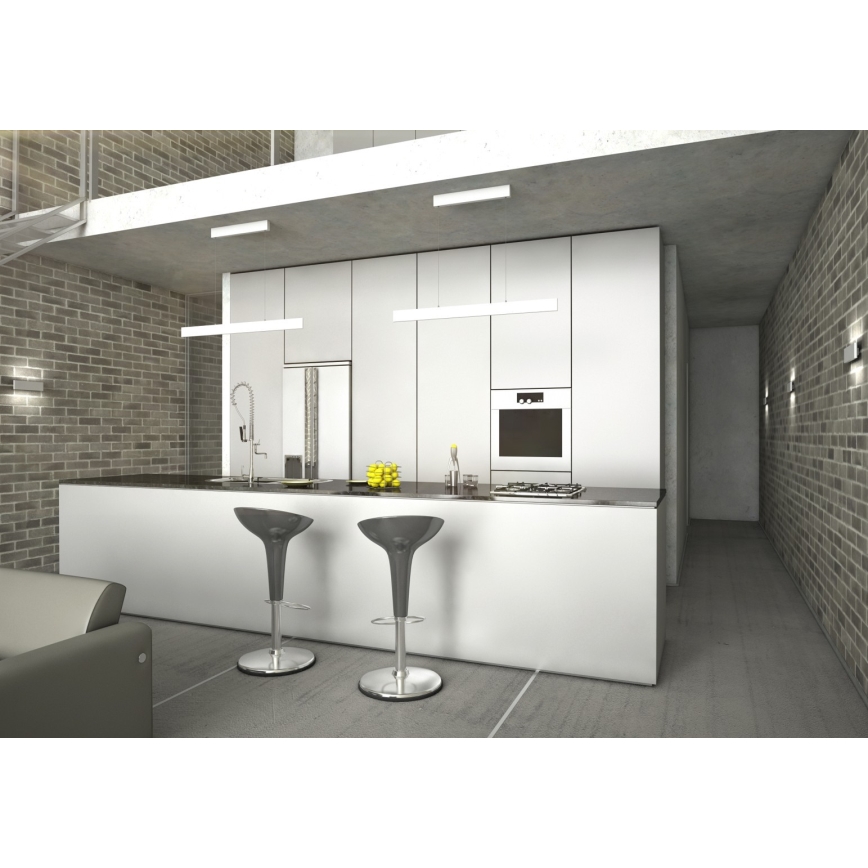 Immax NEO 07075L-LED Reguliuojamas pakabinamas sietynas LISTON baltas LED/18W/230V + VP Tuya