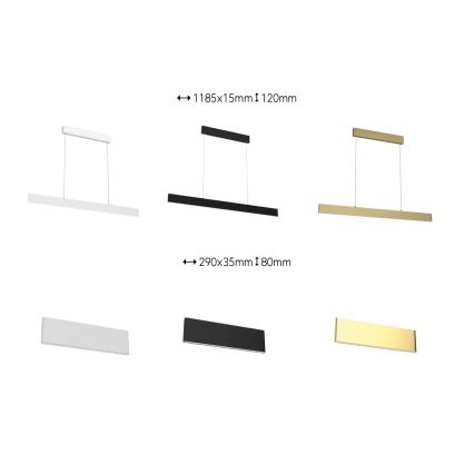 Immax Neo 07128L - LED  Reguliuojamas pakabinamas sietynas LISTON auksas LED/18W/230V ZigBee + nuotolinio valdymo pultas Tuya
