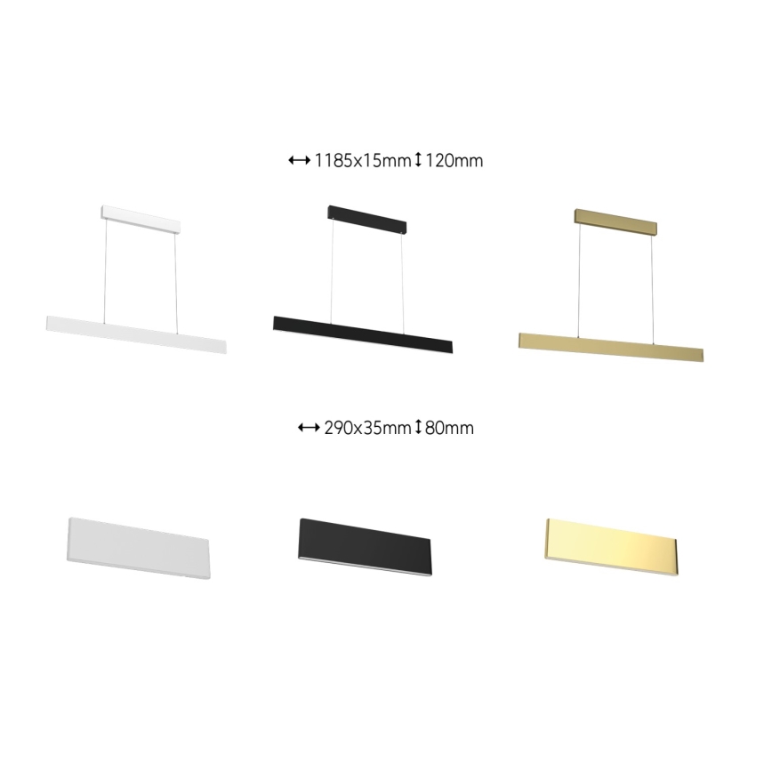 Immax Neo 07128L - LED  Reguliuojamas pakabinamas sietynas LISTON auksas LED/18W/230V ZigBee + nuotolinio valdymo pultas Tuya