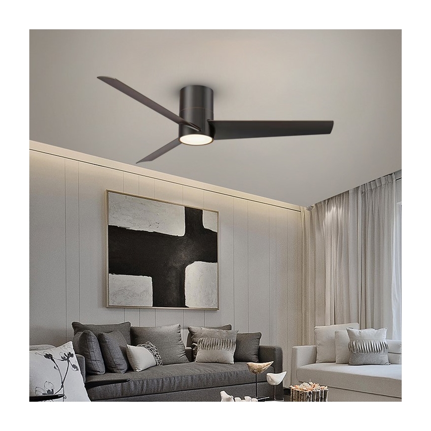 Immax NEO 07135-B - LED lubinis ventiliatorius FRESH LED/18W/230V Wi-Fi Tuya juoda + nuotolinio valdymo pultas