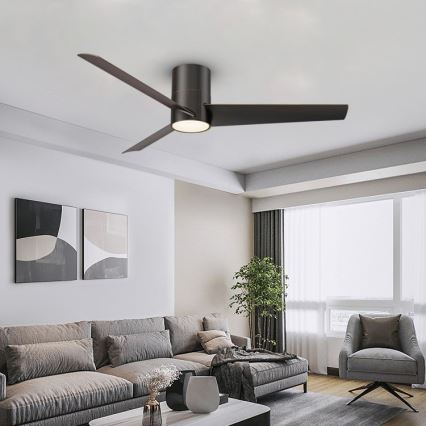 Immax NEO 07135-B - LED lubinis ventiliatorius FRESH LED/18W/230V Wi-Fi Tuya juoda + nuotolinio valdymo pultas