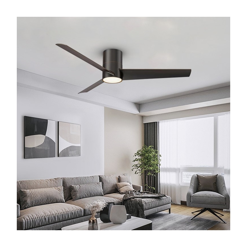 Immax NEO 07135-B - LED lubinis ventiliatorius FRESH LED/18W/230V Wi-Fi Tuya juoda + nuotolinio valdymo pultas