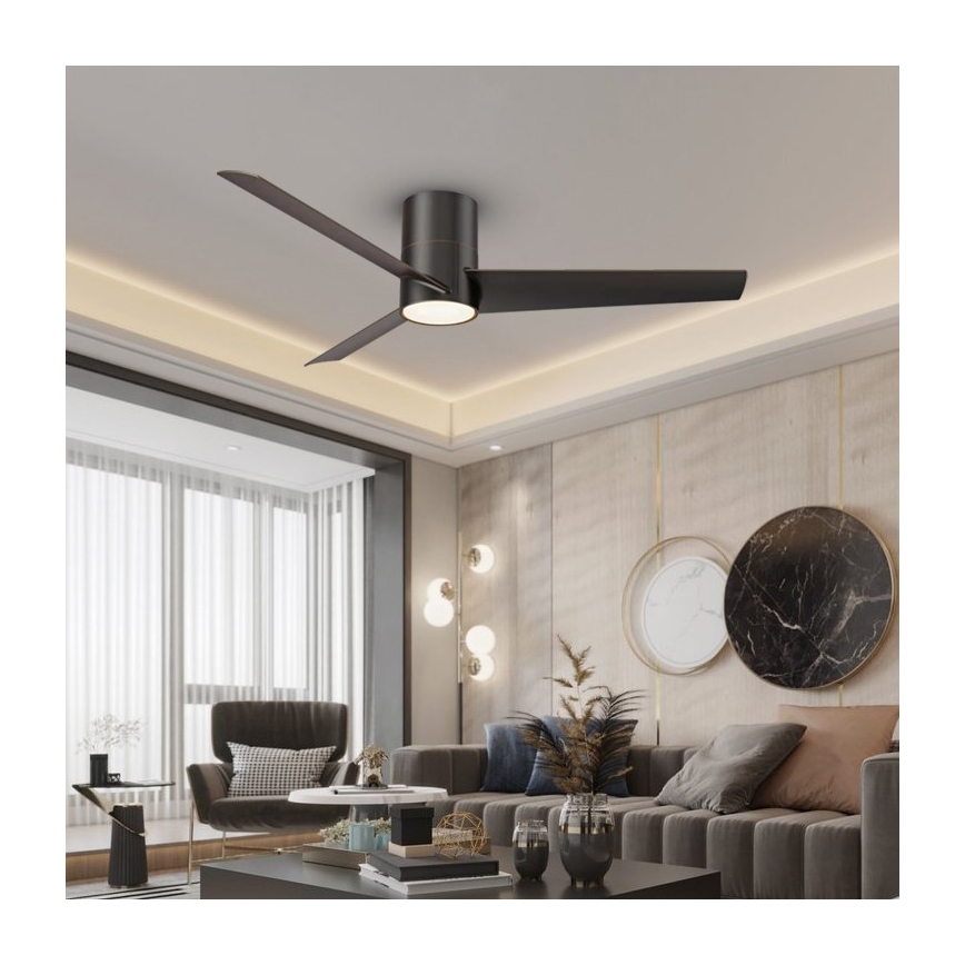 Immax NEO 07135-B - LED lubinis ventiliatorius FRESH LED/18W/230V Wi-Fi Tuya juoda + nuotolinio valdymo pultas