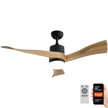 Immax NEO 07136-B - LED Pritemdomas lubinis ventiliatorius SOFISTICADO LED/18W/230V oak Wi-Fi Tuya + valdymo pultas