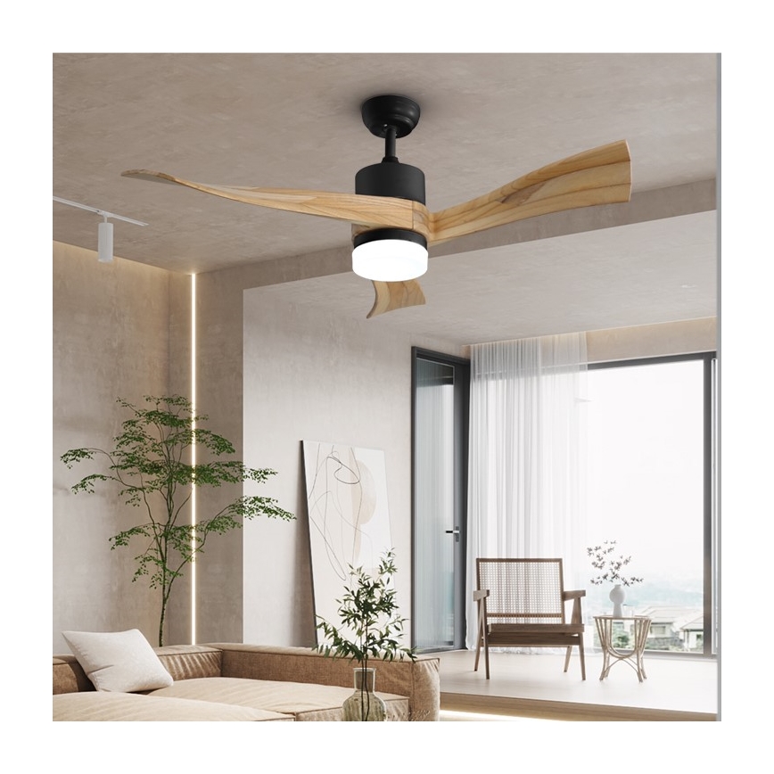 Immax NEO 07136-B - LED Pritemdomas lubinis ventiliatorius SOFISTICADO LED/18W/230V oak Wi-Fi Tuya + valdymo pultas
