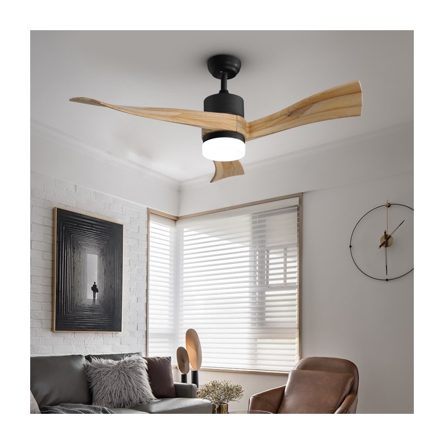 Immax NEO 07136-B - LED Pritemdomas lubinis ventiliatorius SOFISTICADO LED/18W/230V oak Wi-Fi Tuya + valdymo pultas