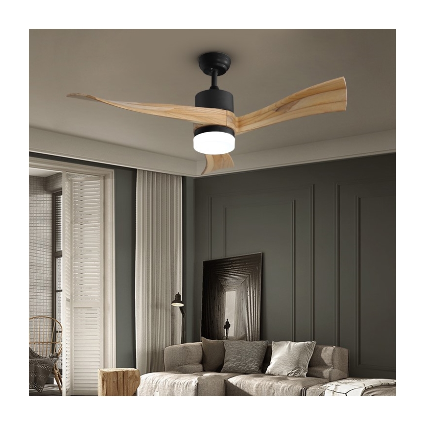 Immax NEO 07136-B - LED Pritemdomas lubinis ventiliatorius SOFISTICADO LED/18W/230V oak Wi-Fi Tuya + valdymo pultas