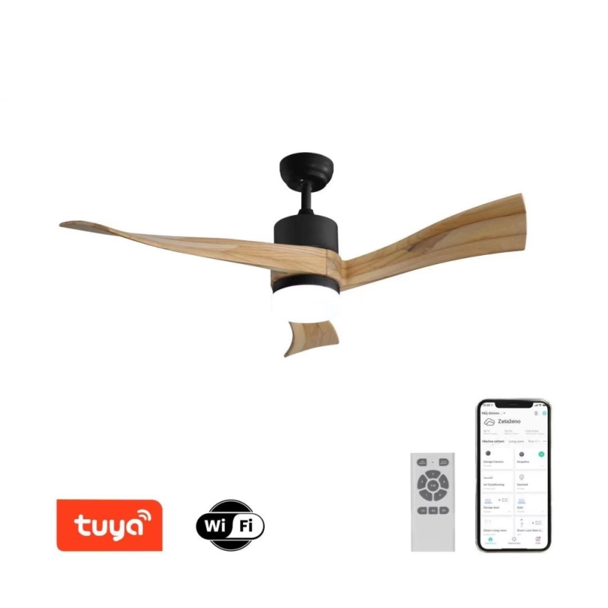 Immax NEO 07136-B - LED Pritemdomas lubinis ventiliatorius SOFISTICADO LED/18W/230V oak Wi-Fi Tuya + valdymo pultas