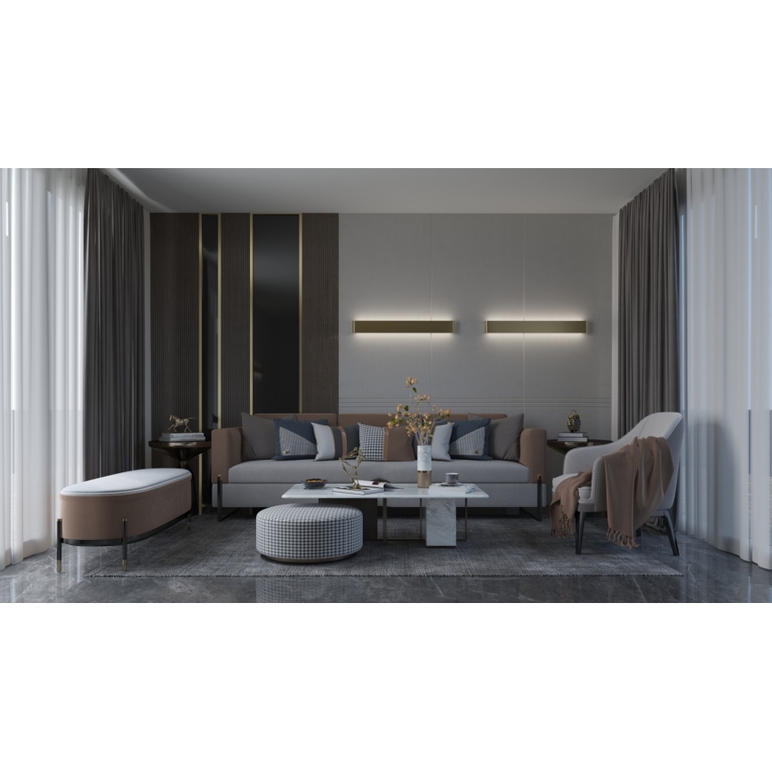 Immax NEO 07137-G - LED SMART Pritemdomi sieniniai šviestuvai LINEA auksas LED/40W/230V + nuotolinio valdymo pultas 76 cm Tuya ZigBee