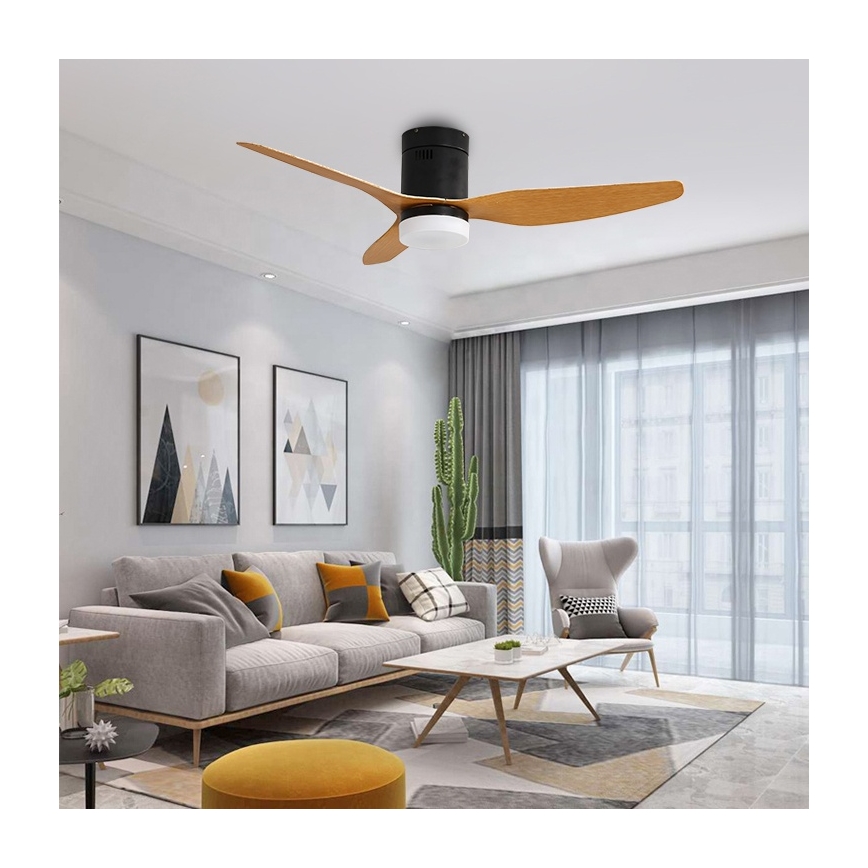 Immax NEO 07142-B - LED Lubinis ventiliatorius NEO LITE FRESCO LED/18W/230V Tuya Wi-Fi juodas/medis + valdymo pultas