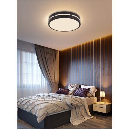 Immax NEO 07152-B30 - LED Reguliuojamas lubinis šviestuvas NEO LITE PERFECTO LED/24W/230V Wi-Fi Tuya juodas + valdymo pultas