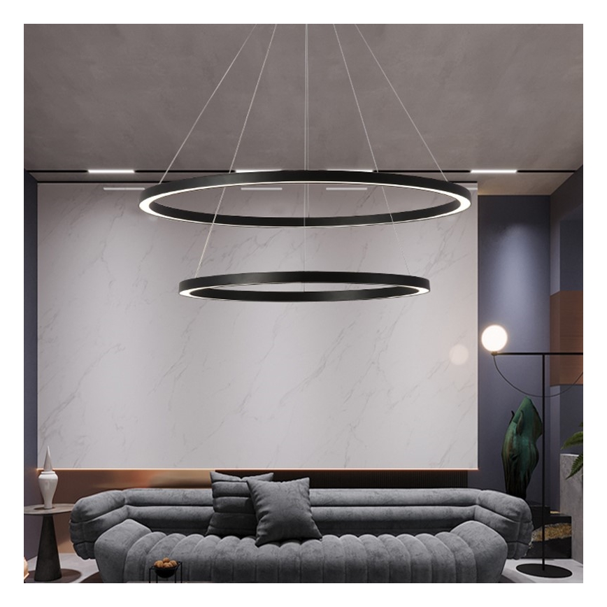 Immax NEO 07158-B80-60 - LED Reguliuojamas pakabinamas sietynas FINO LED/93W/230V Tuya juodas + valdymo pultas