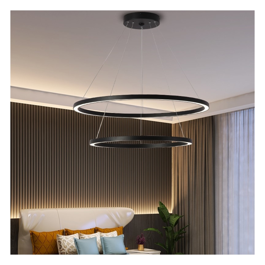 Immax NEO 07158-B80-60 - LED Reguliuojamas pakabinamas sietynas FINO LED/93W/230V Tuya juodas + valdymo pultas