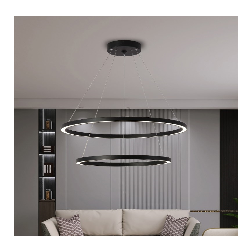 Immax NEO 07158-B80-60 - LED Reguliuojamas pakabinamas sietynas FINO LED/93W/230V Tuya juodas + valdymo pultas