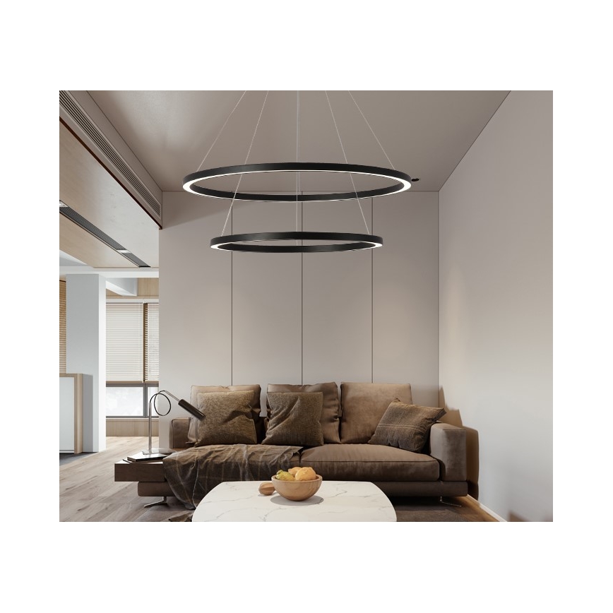 Immax NEO 07158-B80-60 - LED Reguliuojamas pakabinamas sietynas FINO LED/93W/230V Tuya juodas + valdymo pultas