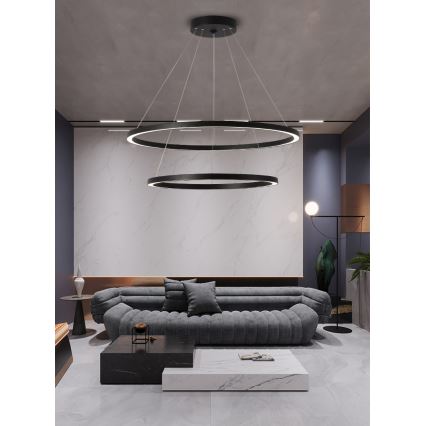 Immax NEO 07158-B80-60 - LED Reguliuojamas pakabinamas sietynas FINO LED/93W/230V Tuya juodas + valdymo pultas