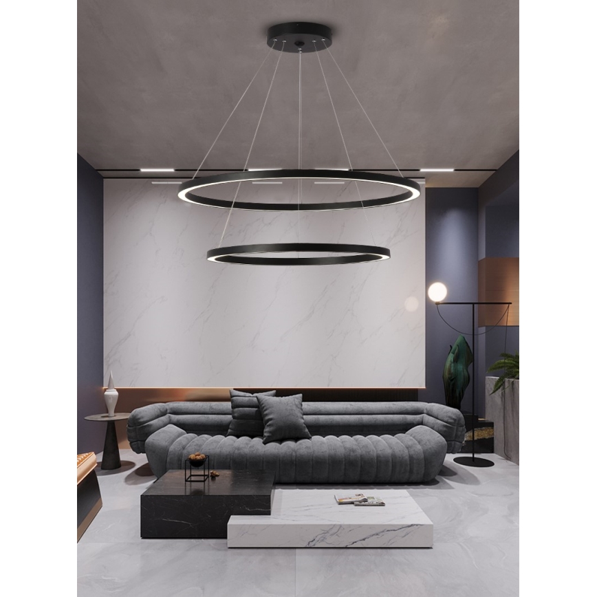 Immax NEO 07158-B80-60 - LED Reguliuojamas pakabinamas sietynas FINO LED/93W/230V Tuya juodas + valdymo pultas