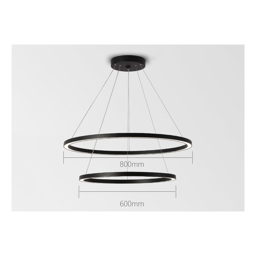 Immax NEO 07158-B80-60 - LED Reguliuojamas pakabinamas sietynas FINO LED/93W/230V Tuya juodas + valdymo pultas