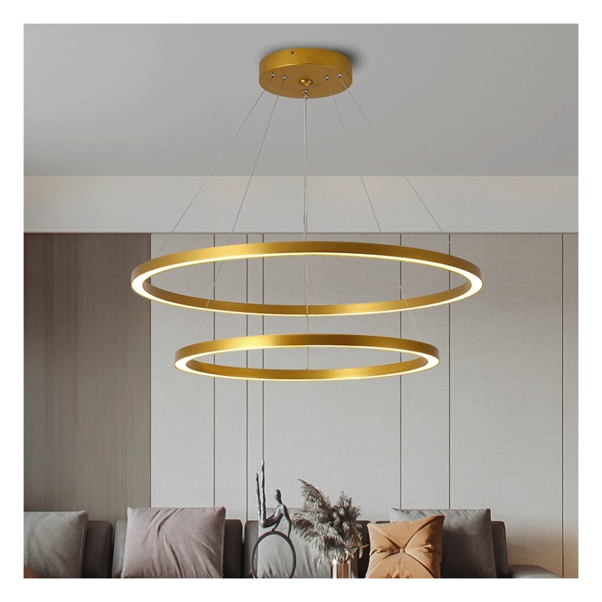 Immax NEO 07159-G80-60 - LED Reguliuojamas pakabinamas sietynas FINO LED/93W/230V Tuya aukso + valdymo pultas